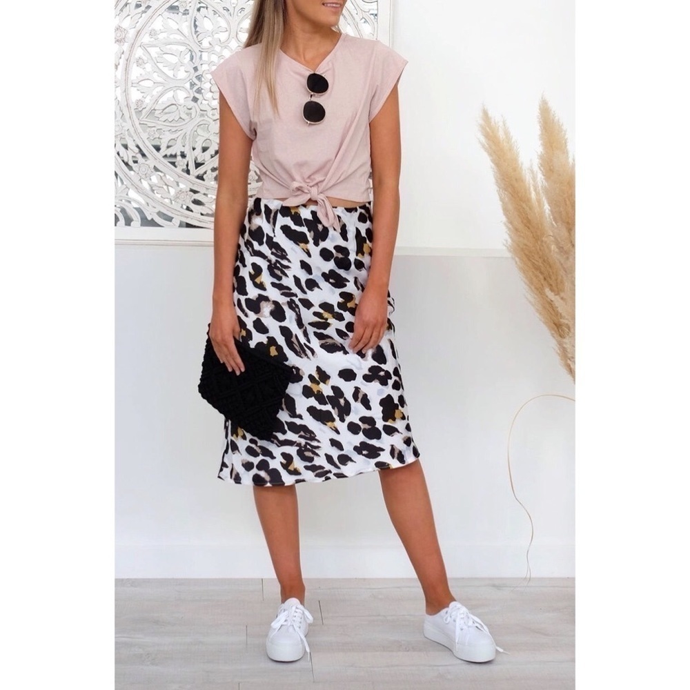 Someday Soon Leopard Print Column Skirt